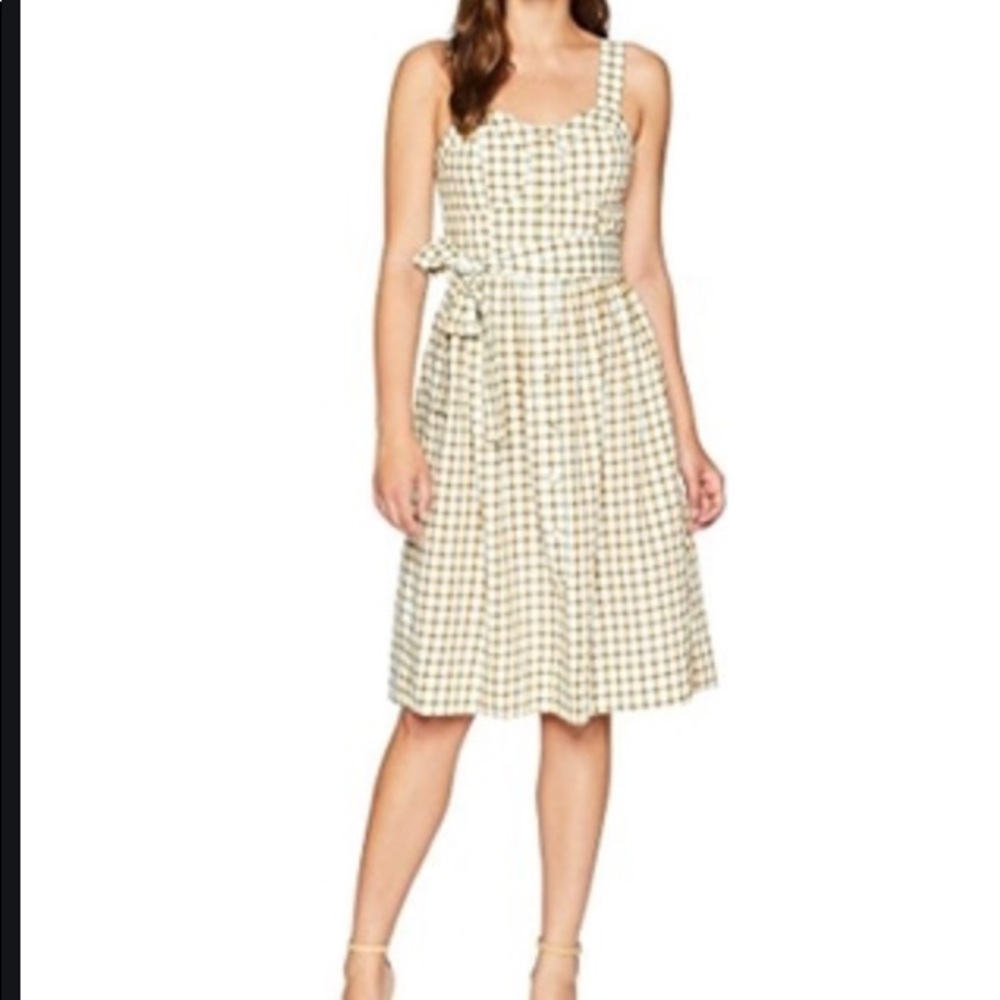 J.O.A. Plaid Button Down Belted Midi Dress